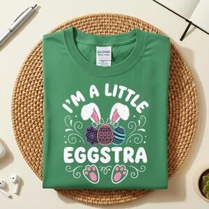 Ia?M A Little Eggstra Funny Easter Bunny Cute Shirt, Funny Easter Bunny Shirt
